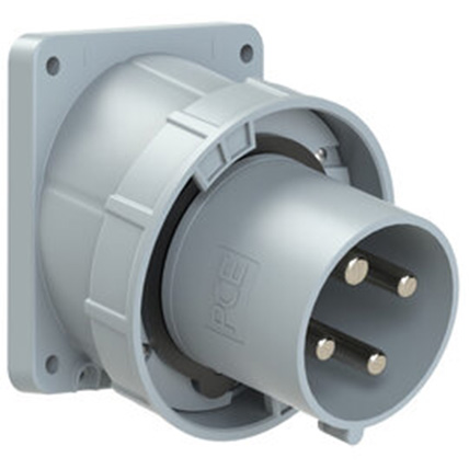 PCE 125A Emergency Panel Mount Angled Appliance Inlet (>50 Volt, 3P+E ...