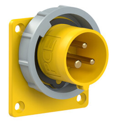 PCE 16A Panel Mount Turbo Terminal Appliance Inlet (110 Volt, 2P+E Pin ...