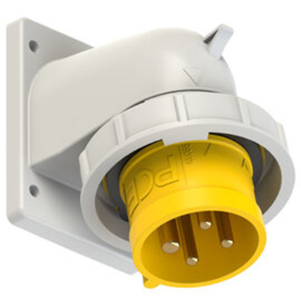 PCE 16A Panel Mount Turbo Terminal Angled Appliance Inlet (110 Volt, 3P ...